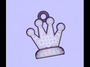 皇后吊坠和耳环国际象棋套装 3D 模型