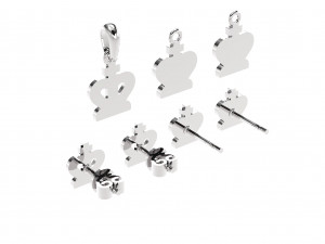 chess pendants and earrings set 3d print models 3D Model