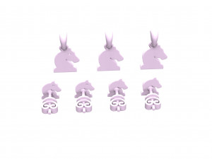 chess pendants and earrings set 3d print models 3D Model