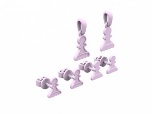 chess pendants and earrings set 3d print models 3D Model