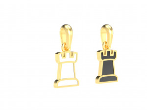 chess pendants and earrings set 3d print models 3D Model