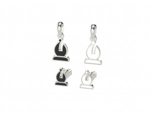 chess pendants and earrings set 3d print models 3D Model