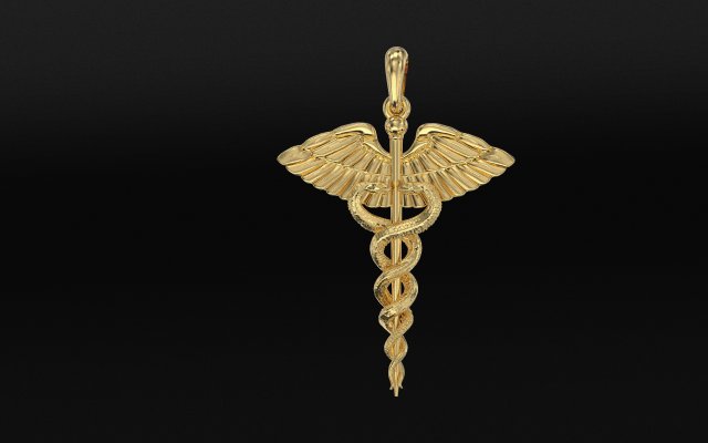 new caduceus pendant Modello 3D .c4d .max .obj .3ds .fbx .stl .blend