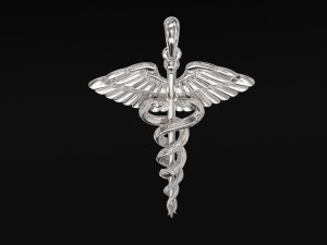 new caduceus pendant Modello 3D