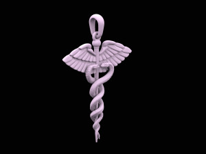 new caduceus pendant Modello 3D