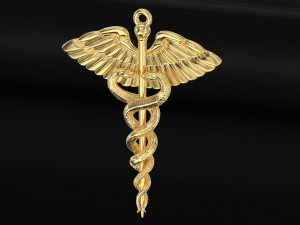 new caduceus pendant Modello 3D