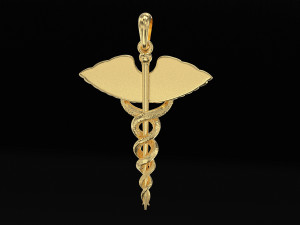new caduceus pendant Modello 3D