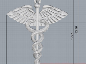 new caduceus pendant Modello 3D