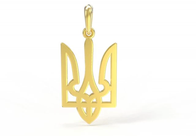 乌克兰国徽2吊坠3D打印模型 3D 模型 .c4d .max .obj .3ds .fbx .stl .blend 