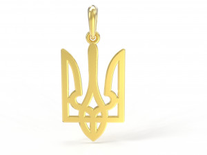 Ukraine coat of arms 2 pendant 3D print model 3D मॉडल