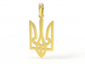Ukraine coat of arms 2 pendant 3D print model 3D Model