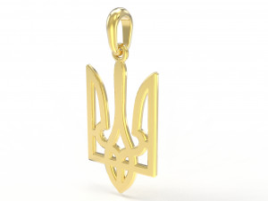 Ukraine coat of arms 2 pendant 3D print model 3D Model
