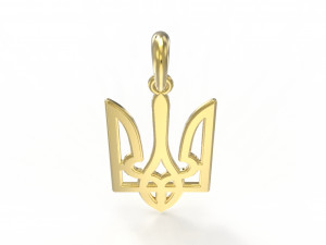 Ukraine coat of arms 2 pendant 3D print model 3D Model