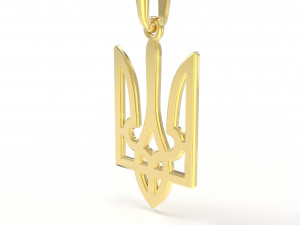 Ukraine coat of arms 2 pendant 3D print model 3D Model