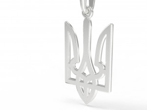 Ukraine coat of arms 2 pendant 3D print model 3D Model