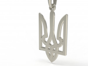 Ukraine coat of arms 2 pendant 3D print model 3D Model