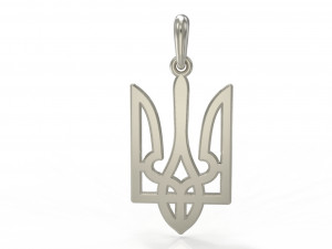 Ukraine coat of arms 2 pendant 3D print model 3D Model