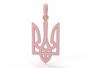 Ukraine coat of arms 2 pendant 3D print model 3D Model