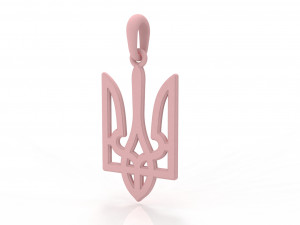 Ukraine coat of arms 2 pendant 3D print model 3D Model