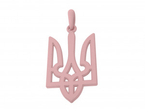 Ukraine coat of arms 2 pendant 3D print model 3D Model