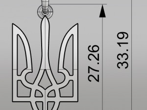 Ukraine coat of arms 2 pendant 3D print model 3D Model