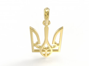 Ukraine coat of arms 3 pendant 3D print model 3D Принт Модель