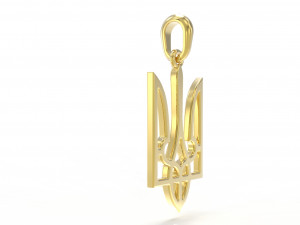 Ukraine coat of arms 3 pendant 3D print model 3D Принт Модель