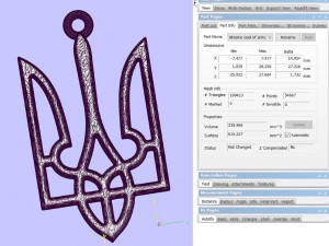 Ukraine coat of arms 3 pendant 3D print model 3D Принт Модель