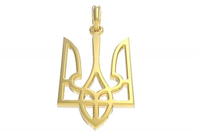 乌克兰国徽 3 吊坠 3D 打印模型 3D 打印模型 .c4d .max .obj .3ds .fbx .stl .blend 