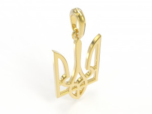 Ukraine coat of arms 3 pendant 3D print model 3D Принт Модель