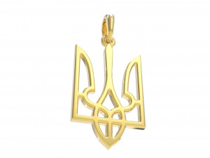 Ukraine coat of arms 3 pendant 3D print model 3D Принт Модель