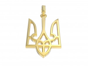 Ukraine coat of arms 3 pendant 3D print model 3D Принт Модель