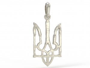 Ukraine coat of arms 4 pendant 3D print model Modello di stampa 3D