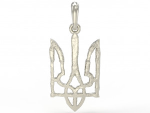 Ukraine coat of arms 4 pendant 3D print model Modello di stampa 3D