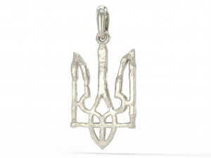 Ukraine coat of arms 4 pendant 3D print model Modello di stampa 3D