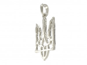 Ukraine coat of arms 4 pendant 3D print model Modello di stampa 3D