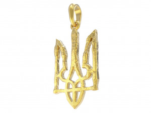 Ukraine coat of arms 4 pendant 3D print model Modello di stampa 3D
