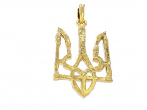 Ukraine coat of arms 4 pendant 3D print model Modello di stampa 3D
