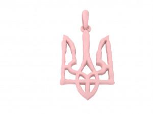 Ukraine coat of arms 4 pendant 3D print model Modello di stampa 3D