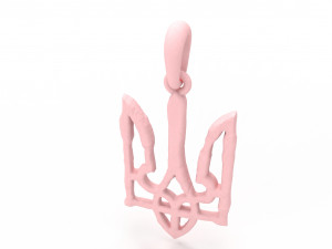 Ukraine coat of arms 4 pendant 3D print model Modello di stampa 3D