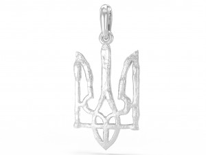 Ukraine coat of arms 4 pendant 3D print model Modello di stampa 3D