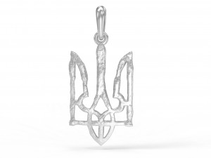 Ukraine coat of arms 4 pendant 3D print model Modello di stampa 3D
