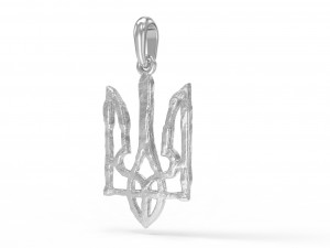 Ukraine coat of arms 4 pendant 3D print model Modello di stampa 3D