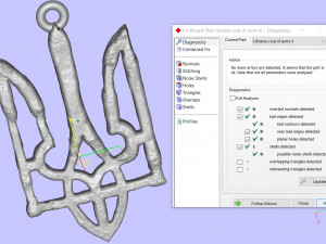 Ukraine coat of arms 4 pendant 3D print model Modello di stampa 3D