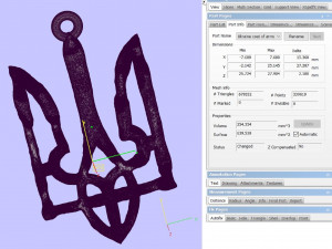 Ukraine coat of arms 4 pendant 3D print model Modello di stampa 3D