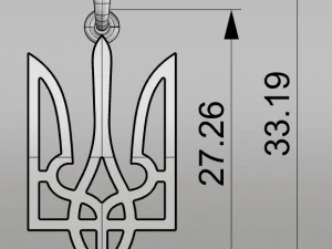 Ukraine coat of arms 4 pendant 3D print model 3D Print Model