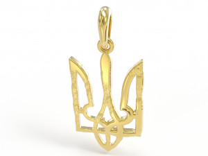 Ukraine coat of arms 5 pendant 3D print model 3D Принт Модель