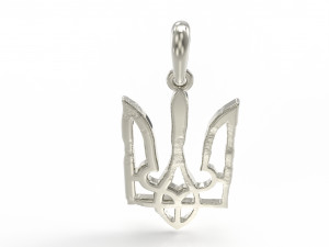 Ukraine coat of arms 5 pendant 3D print model 3D Принт Модель