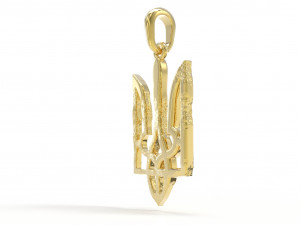 Ukraine coat of arms 5 pendant 3D print model 3D Принт Модель