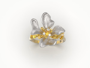 Flower ring 3D print model Modèles 3D en vedette
